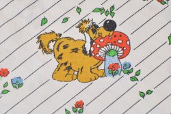 画像1: キノコ・リス・犬・鳥 with しましま（ピローケース）