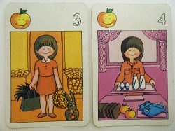 画像3: 【４枚組】旧東ドイツ時代のカード（リンゴ＆黒髪の女の子）