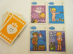 画像1: 【４枚組】旧東ドイツ時代のカード（雲＆金髪の男の子）