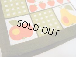 画像3: 【未使用品】リンゴと洋ナシとイチゴのキッチンクロス（緑）