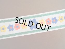 画像1: 【55ｃｍ】ヴィンテージ★赤・青・黄色。三原色のお花チロル