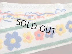 画像4: 【55ｃｍ】ヴィンテージ★赤・青・黄色。三原色のお花チロル