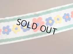 画像2: 【55ｃｍ】ヴィンテージ★赤・青・黄色。三原色のお花チロル