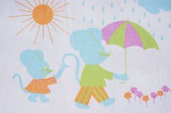 画像1: 天気雨の日の、お散歩ネズミ（水色）再入荷