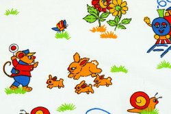 画像2: 【未使用品】旧東ドイツ時代の子供柄ファブリック