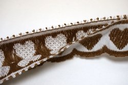 画像3: 両面ハートのコットントリム（ブラウン）