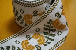 画像2: 【75ｃｍ】70's★極太でナチュラルな黄色い花模様チロル