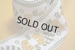 画像2: 【75ｃｍ】70's★極太でナチュラルな黄色い花模様チロル