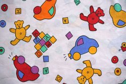 画像1: 車とテディベアと◎のファブリック（再入荷）