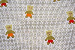 画像2: キモ可愛い★クマがギッシリ！ファブリック（はぎれ）