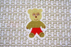画像1: キモ可愛い★クマがギッシリ！ファブリック（はぎれ）