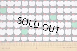 画像3: 小さな小さなリンゴ生地（ブラック×グリーン）はぎれ