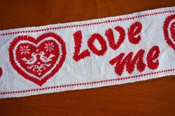 画像1: 【85cm】70's★鳥とハートとLove meなチロル