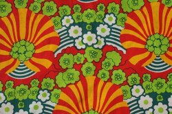 画像1: 【未使用品】70's◆おめでたい感じの花柄生地