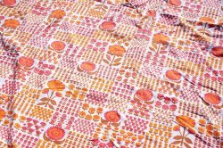 画像5: ドイツ70's◆乙女カラーのお花畑ファブリック（大きめハギレ）