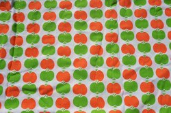 画像3: 70's★オレンジと黄緑の縦列リンゴ（ファブリック）