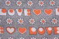 70's●LOVE＆ハートに花の、ピースフルなファブリック