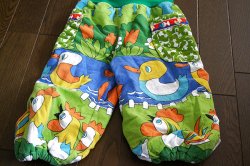 画像5: ドイツ70's◆並んだ鳥さん♪子供柄ファブリック（はぎれ）