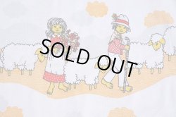 画像1: ドイツ70's★羊飼いキッズのファブリック（はぎれ）