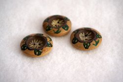 画像3: 【３個組】お花ペイントの木製ボタンセット