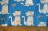 画像2: 70's◆意地悪っぽい猫と花のピローケース（水色） (2)