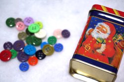 画像1: 【未使用品】メリークリスマス★サンタのティン缶