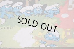 画像5: ドイツヴィンテージ★スマーフの森のファブリック（はぎれ大）