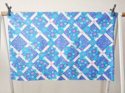 画像4: 【未使用品】ドイツ70's●花とカラフルなドットのファブリック（青系）