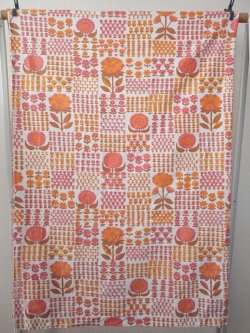 画像6: ドイツ70's◆乙女カラーのお花畑ファブリック（大きめハギレ）