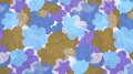 70's●ふわふわ花雲と刺し子風ファブリック