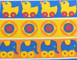 画像2: ドイツ70's★可愛いモチーフのファブリックパネル風はぎれ