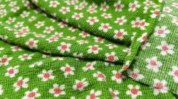 画像1: ドイツ70's★可愛い小花のファブリック（タオル地）はぎれ大