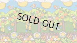 画像2: ドイツ70's◆農夫とカラフルな風景の生地（訳ありはぎれ）