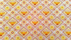 画像2: ドイツ70's★幾何学テイストの花柄ファブリック（はぎれ）