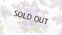 画像1: ドイツビンテージファブリック★ピンク〜紫系フラワー（はぎれ）