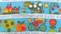 画像3: 【グラジエラ】定番★子供柄の可愛いファブリック（水色地）はぎれ