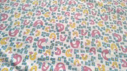 画像4: DDR◆鳥と花の生地（ブルー系）はぎれ