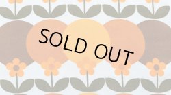 画像2: 北欧ビンテージ★大きな暖色系サークル＆花のファブリック