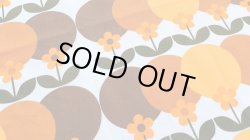 画像1: 北欧ビンテージ★大きな暖色系サークル＆花のファブリック