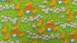 画像3: ドイツ★ひよこ×きのこ×花の可愛いファブリック