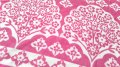 【特価】ピンク×白の、切り絵風お花柄ハギレ