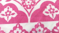 画像4: 【特価】ピンク×白の、切り絵風お花柄ハギレ