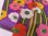 画像3: 70's カラフルお花と茎？のライン(大きめハギレ) (3)