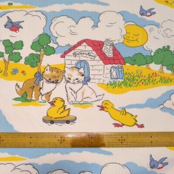 画像2: ネコの家＋鳥の追いかけっこ（大きなはぎれ）
