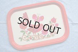 画像1: 70's 花鳥蝶のトレイ