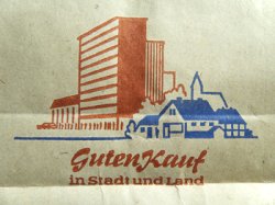 画像2: 旧東ドイツ時代の紙袋★ビルと家（茶色・青）