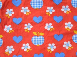 画像1: 70's リンゴ・ハート・お花（はぎれ）