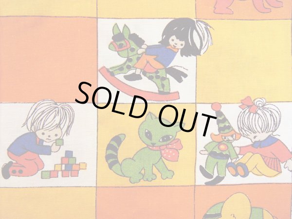 画像2: ドイツ70's★子供たちのお遊び♪ファブリック