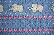 画像1: ゾウとハートがいっぱいの生地（特大ピローケース）
