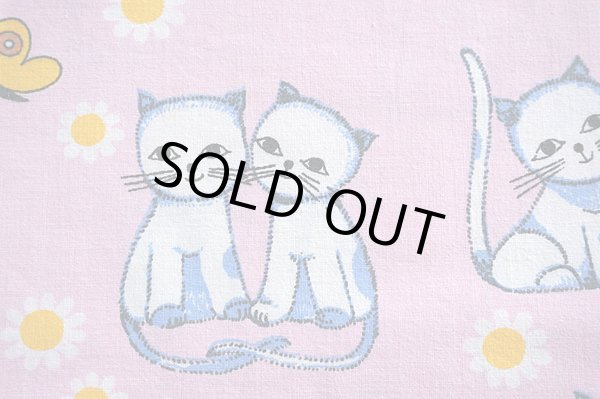 画像1: 旧東ドイツ時代【レトロ猫と蝶々】ピローケース